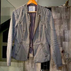 Tan zip up cotton jacket